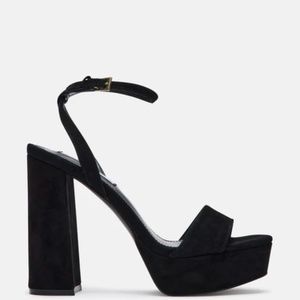 Steve Madden Lessa Black Suede Heels